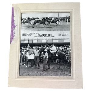 1966 Olympia Rey Photo July 4 Win Evangeline Downs LA Quarter Horse Racing B&W